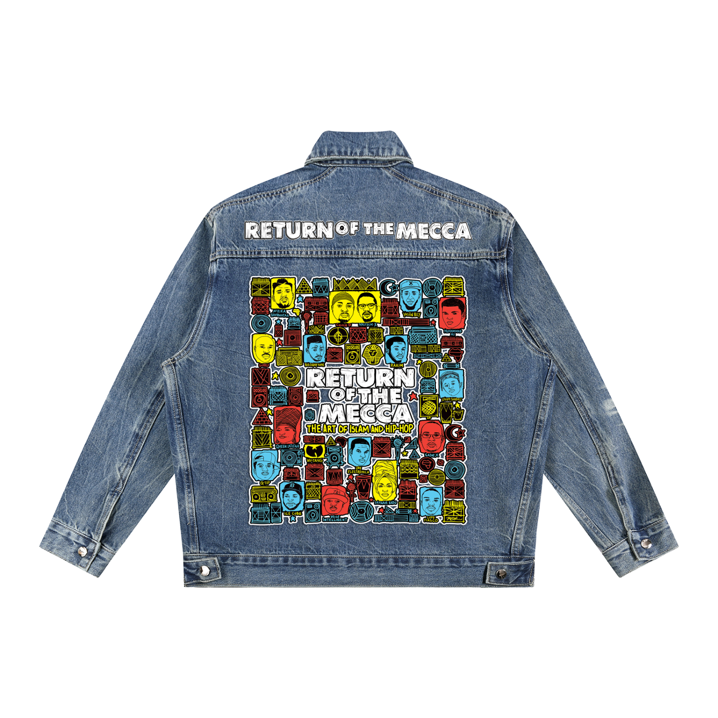 "Return to Mecca" Vintage Wash Zip Up Denim Jacket