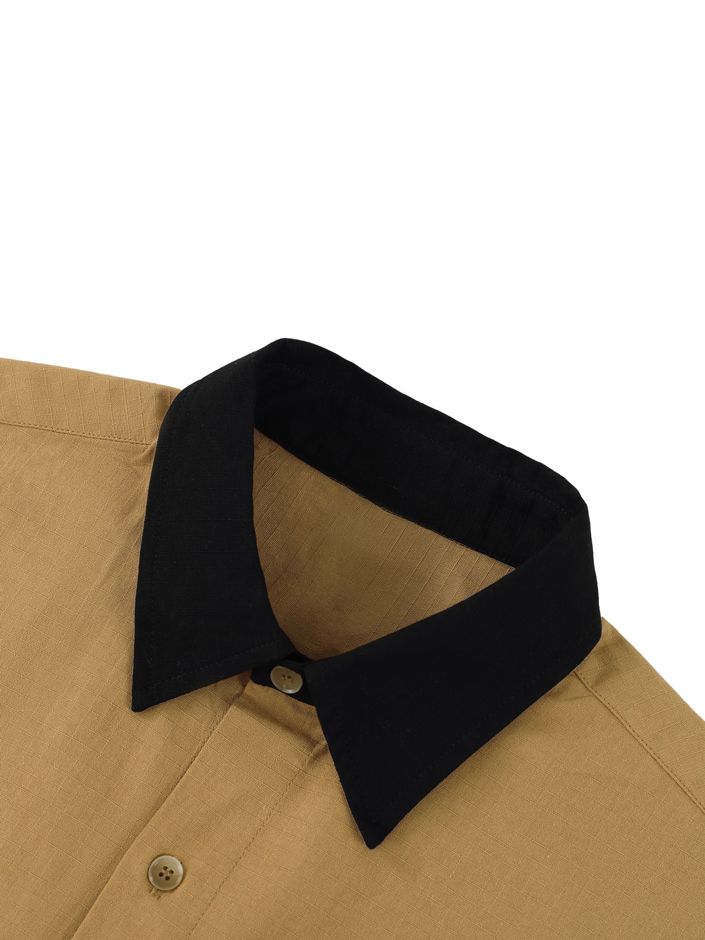 “Dunk the Angry Pigeon” Color Block Short Sleeve Button-Up